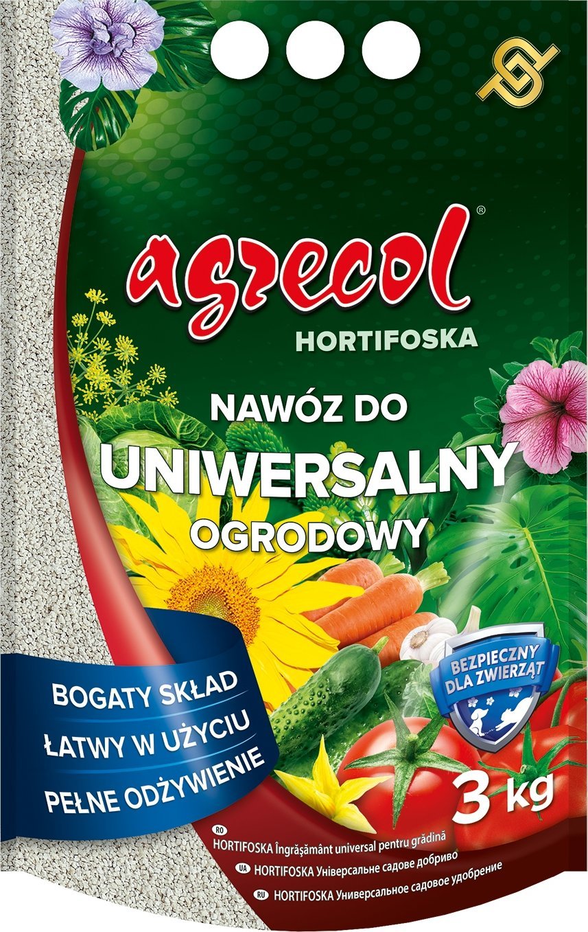 Agrecol HORTIFOSKA uniwersalna 3 kg Nawóz uniwersalny ogrodowy
