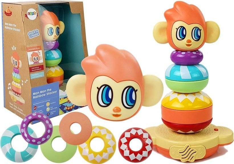 Lean Sport Piramidka Edukacyjna małpka z dźwiękami