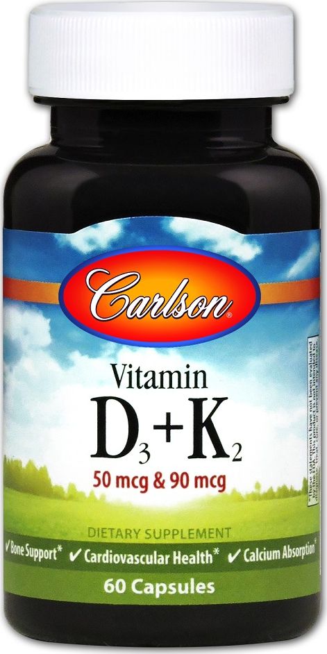 Carlson Labs Carlson Labs - Witamina D3 + K2, 60 kapsułek