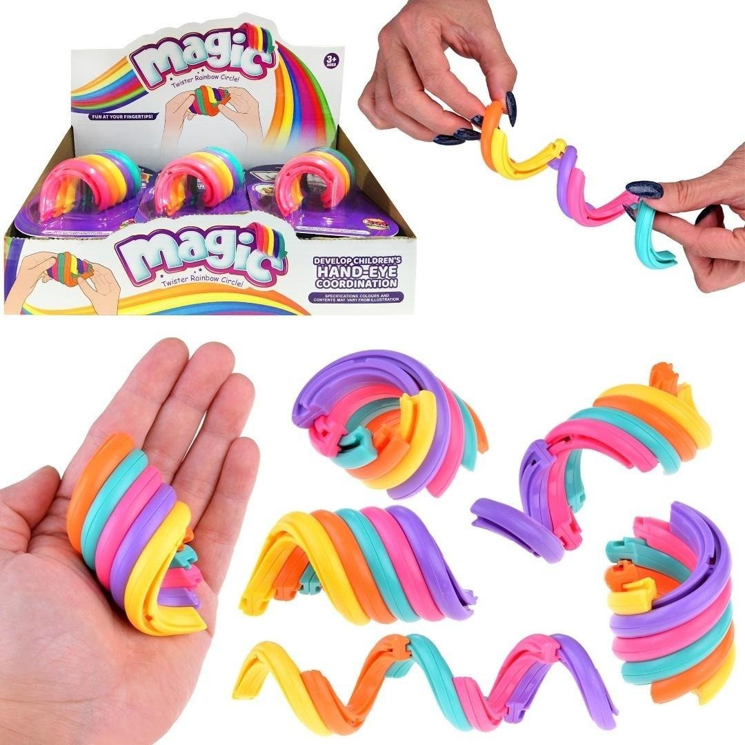 Pierścienie przesuwne tęczowe fidget