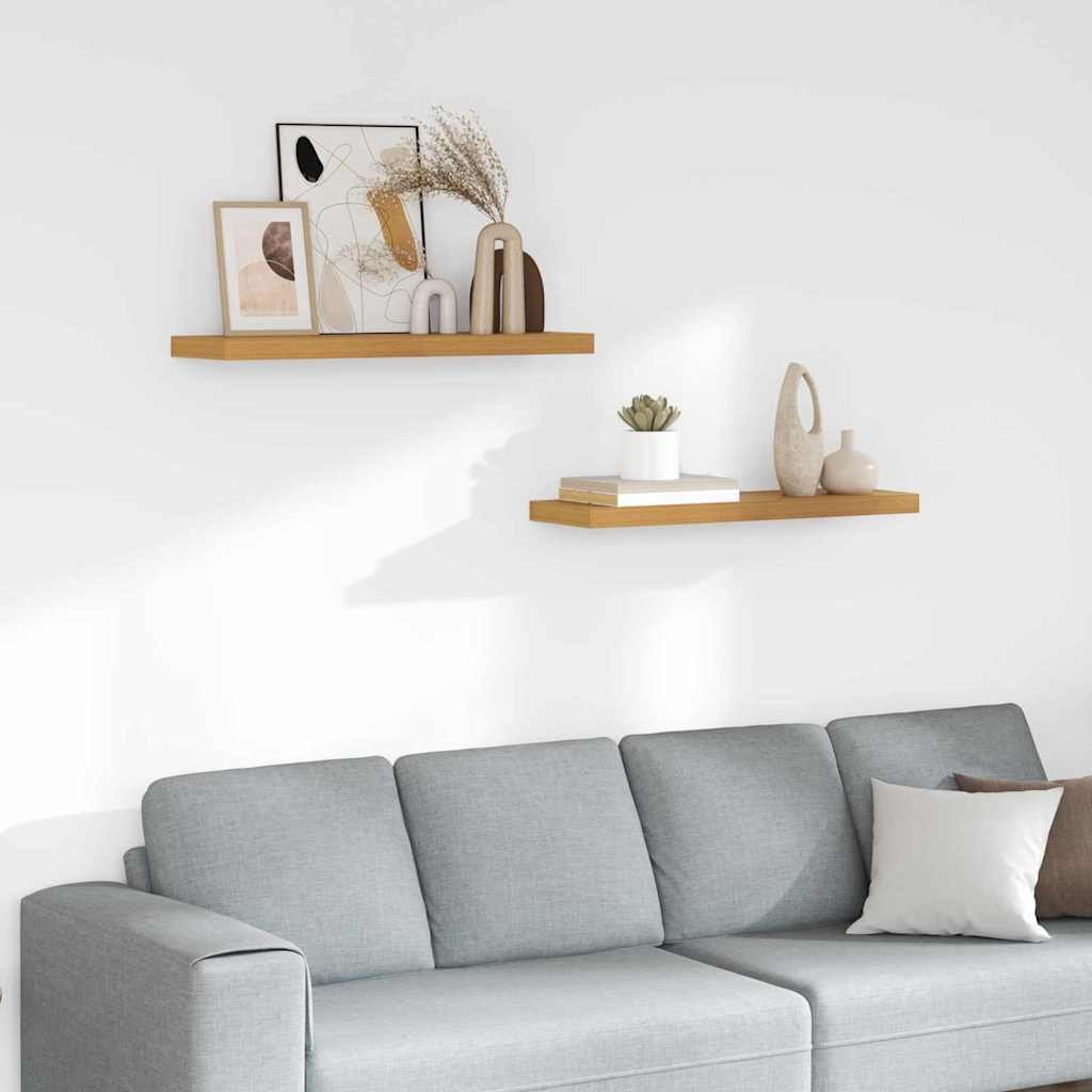 vidaXL Półki ścienne z przechowywaniem 2 pcs Beżowy 90 x 23,5 x 4 cm