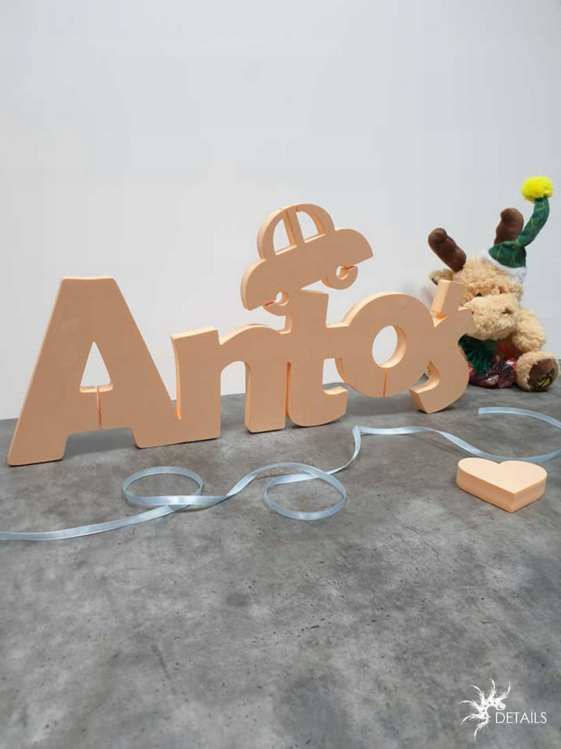 details ozdoby na ściane 3d Imię dziecka ozdobana sciane