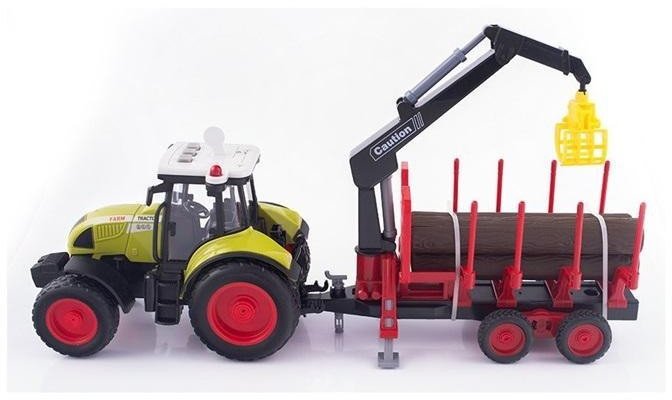 Traktor z przyczepą HDS do przewozu drzewa