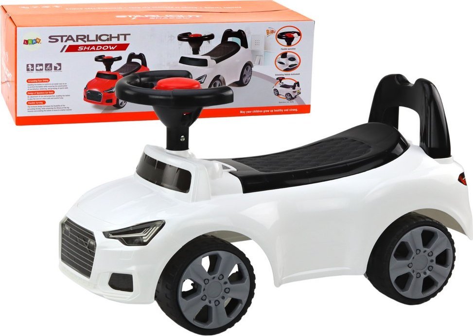 LeanToys Samochód Jeździk Z Oparciem QX-3396 Klakson Schowek Biały