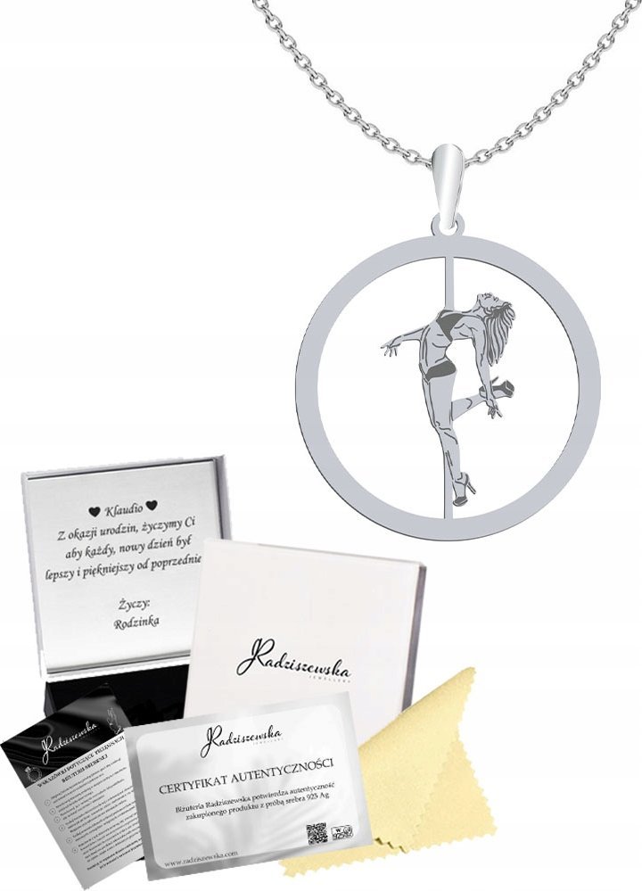Radziszewska Jewellery Naszyjnik Srebrny Pole Dance SREBRO 925 Grawer Dedykacja Biżuteria Prezent