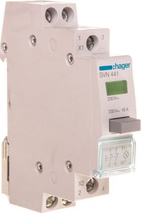 Hager Przełącznik przyciskowy z lampką zieloną 16A 2R SVN441