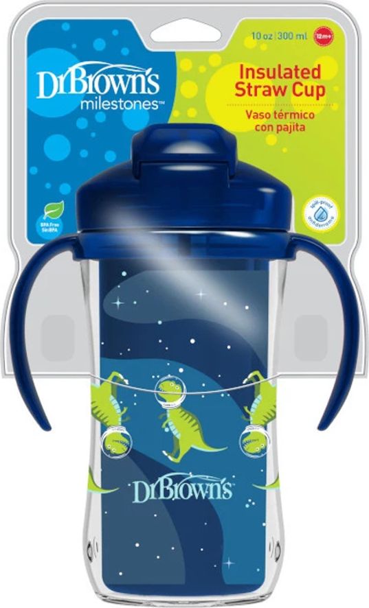 TC01202-KUBEK TERMICZNY ZE SŁOMKĄ 300ML NIEBIESKI+12M-CY