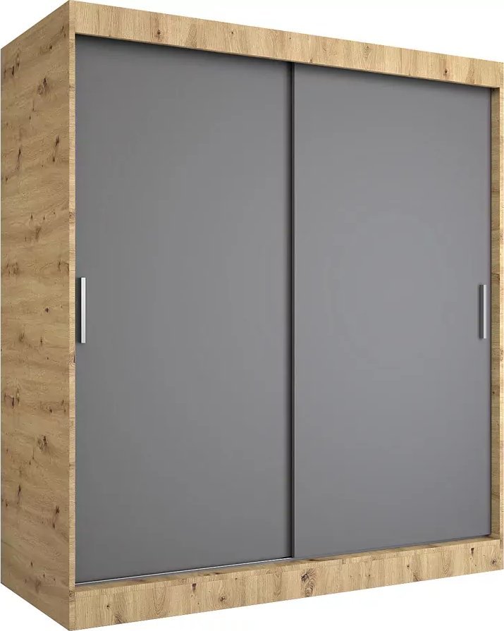 Elior Szafa przesuwna 180 cm dąb artisan + antracyt - Corina 5X