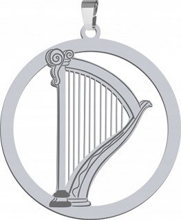 Radziszewska Jewellery Zawieszka Srebrna Harfa 925 Prezent dla Muzyka GRAWER DEDYKACJA GRATIS