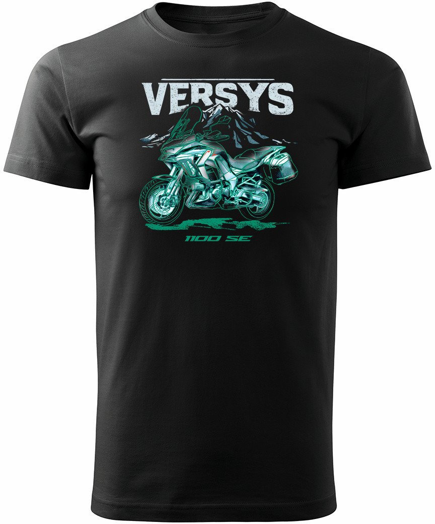 Koszulka motocyklowa z motocyklem na motor Kawasaki Versys 1100 SE męska czarna XXL