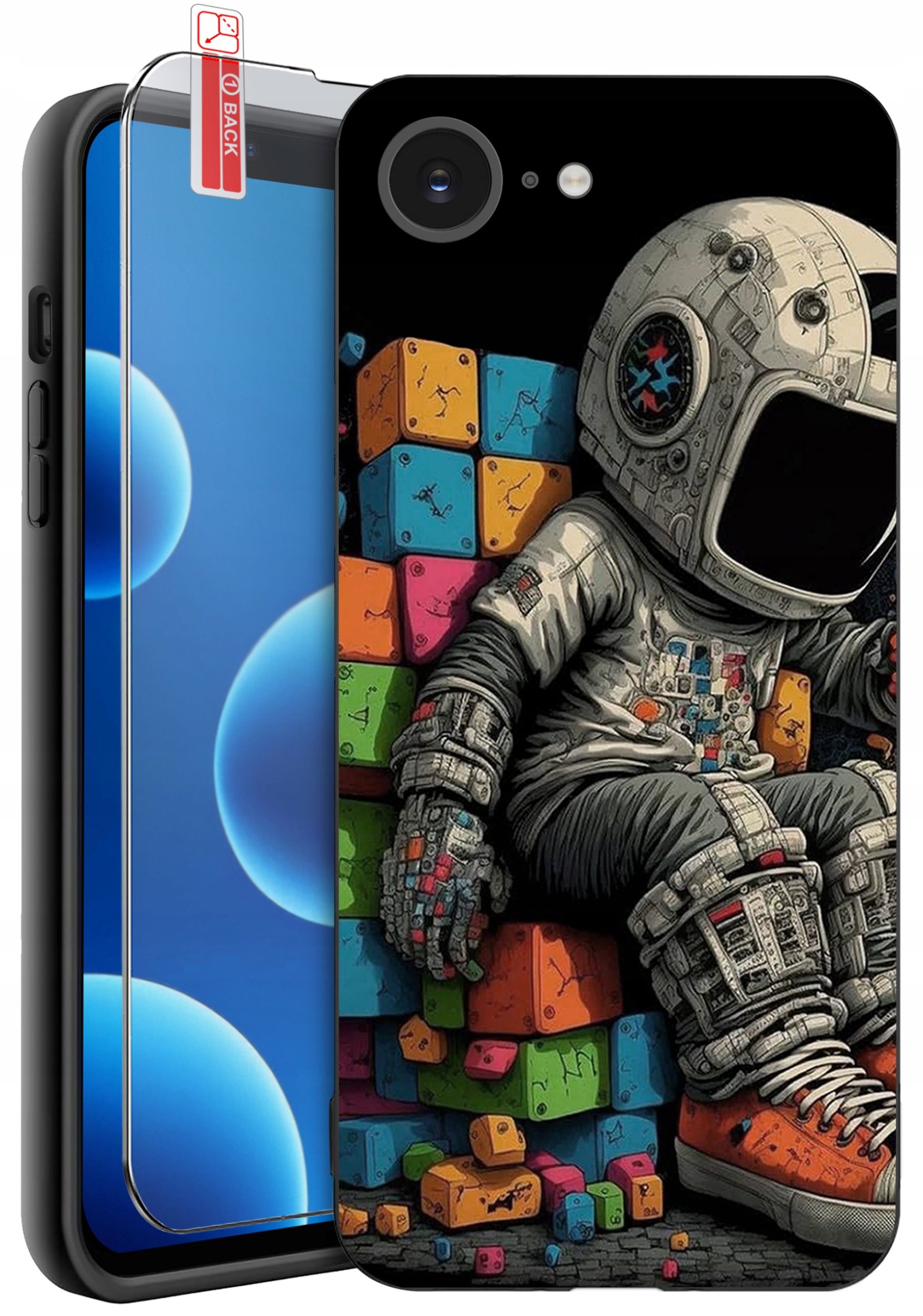 ETUI do iPhone 16e | WZORY | SILIKONOWE MATT CASE + SZKŁO 9H