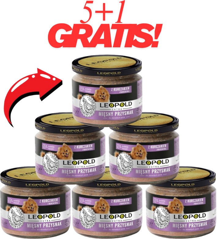 Leopold Karma mięsna z kurczakiem i marchewką dla psów 300g