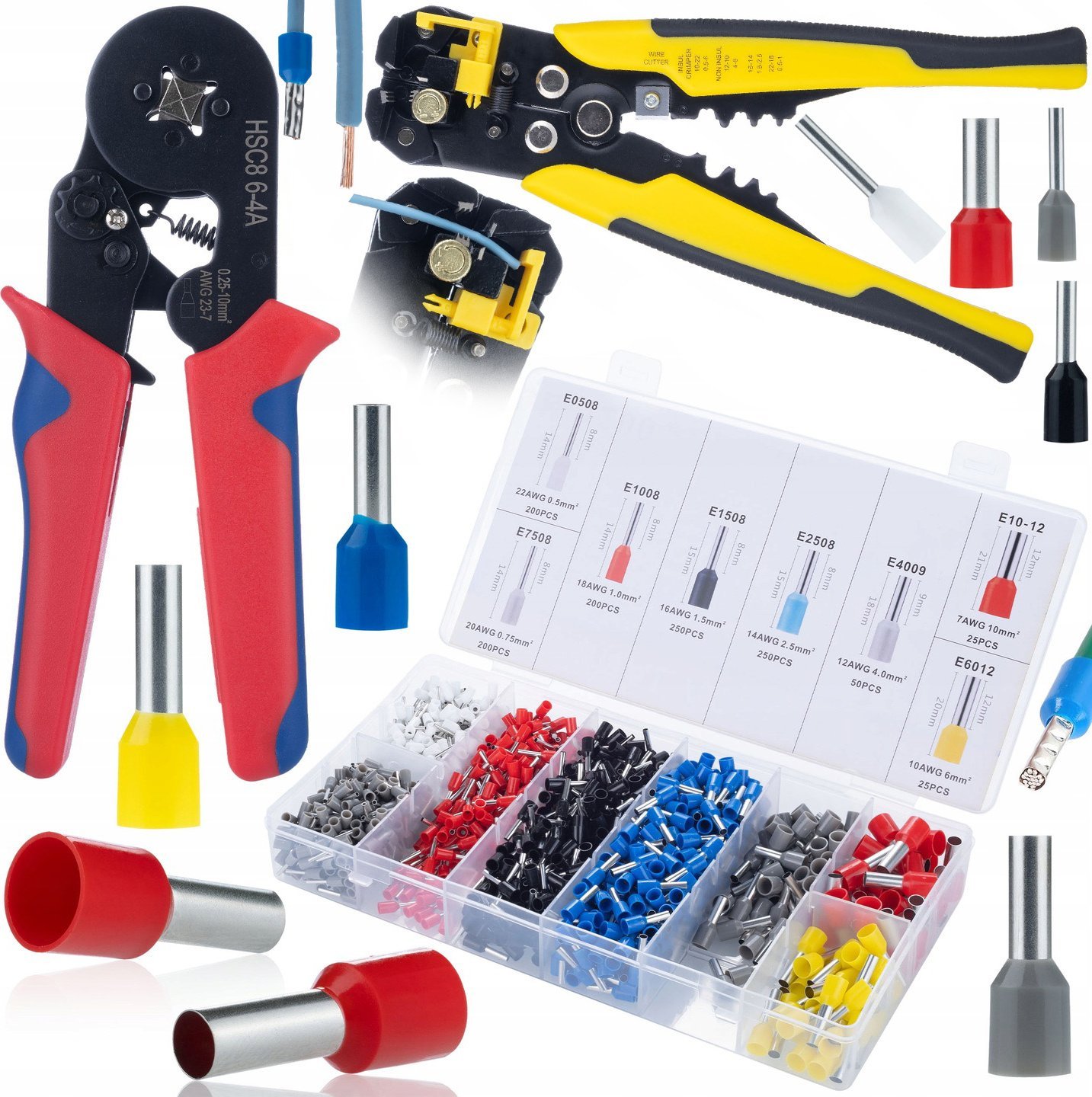 Rosfix Rosfix Zaciskarka do tulejek izolowanych + 1200 tulejek + Automatyczny ściągacz izolacji z zaciskarką końcówek konektorowych