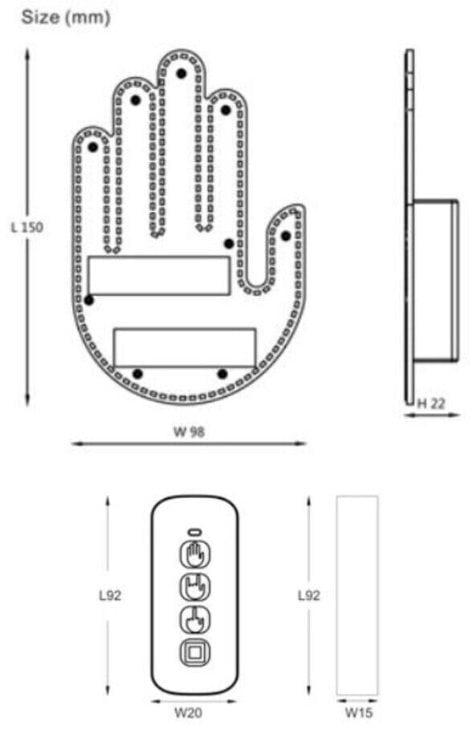 Wooco Car Interactive Gesture LED Palm with Remote Control