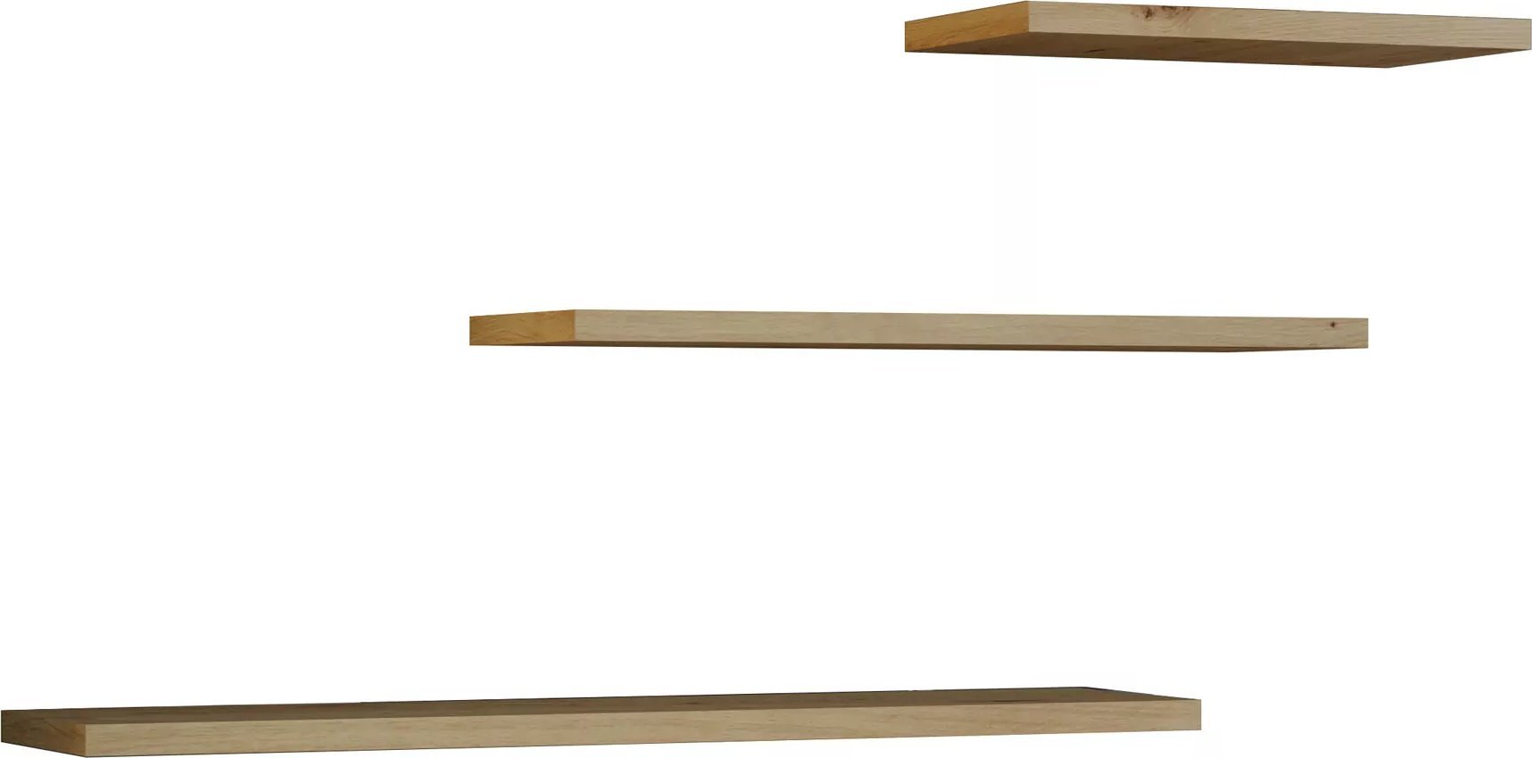 Elior Komplet 3 półek nad biurko dąb artisan - Zygo