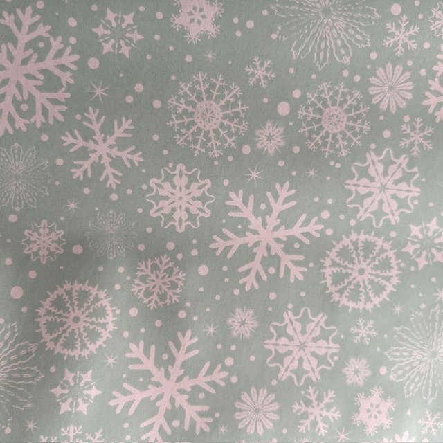 Papier świąteczny do pakowania zielony śniezynki 70cmx2m 276m70