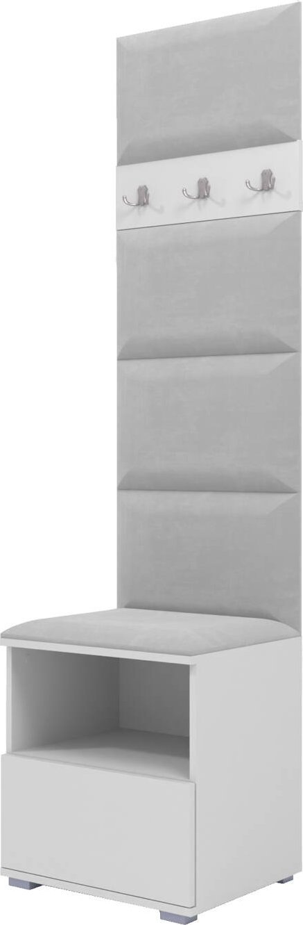 Ravio Tapicerowana garderoba Nela IV - kolor biały + tkanina Trinity 32