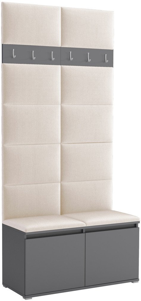 Tapicerowana garderoba Noris I - kolor antracyt + tkanina Trinity 01