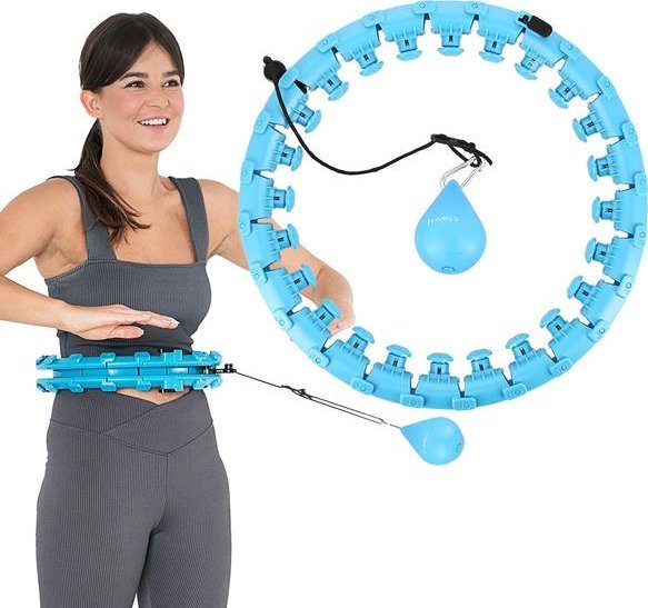 HMS Hula hop z wypustkami i obciążnikiem HHW01 niebieskie