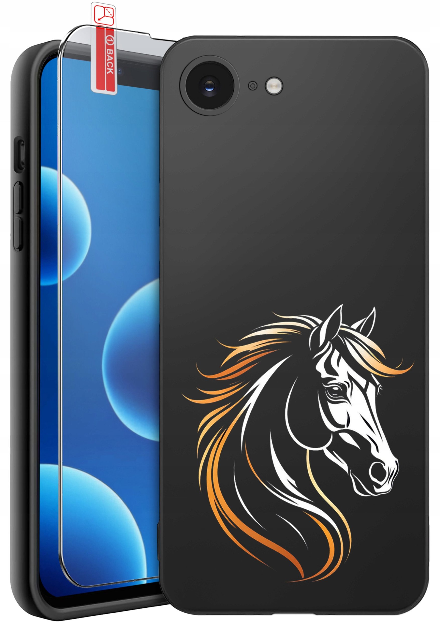 ETUI do iPhone 16e | WZORY | SILIKONOWE MATT CASE + SZKŁO 9H