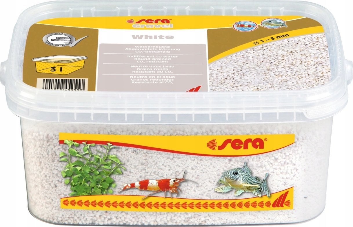 Sera Żwirek do akwarium Gravel White O 1 - 3 mm 3 l, biały