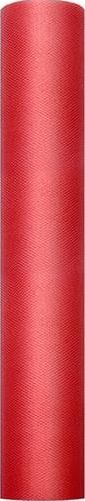 Party Deco Tiul dekoracyjny gładki, czerwony, 0,3x9 m. uniwersalny
