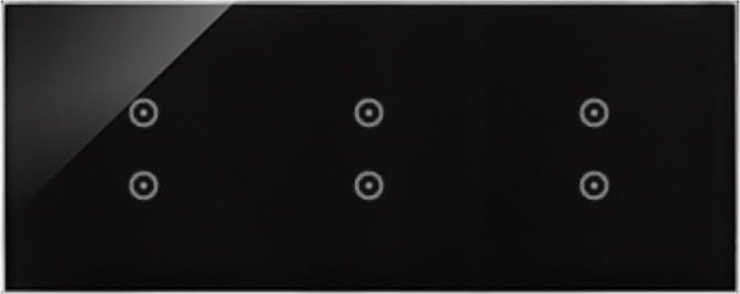 Kontakt-Simon Panel dotykowy 3 moduły 2 pola dotykowe pionowe, 2 pola dotykowe pionowe, 2 pola dotykowe pionowe, zastygła lawa DSTR3333/73