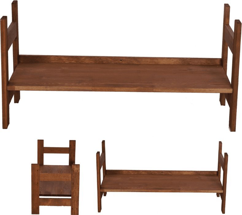 Wamar-Sosenka Moduł Nadstawka Prosta 38,4x80x34,4 cm 1 Półka BERDO Brązowy Olejowany Drewno sosnowe R2NP_39X080X34_RF1 / Wamar-Sosenka