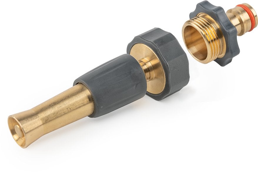 DYSZA REGULOWANA MOSIĘŻNA GW 3/4" Z PRZYŁĄCZEM NA KRAN GZ 3/4" 10cm BRASS SOFT