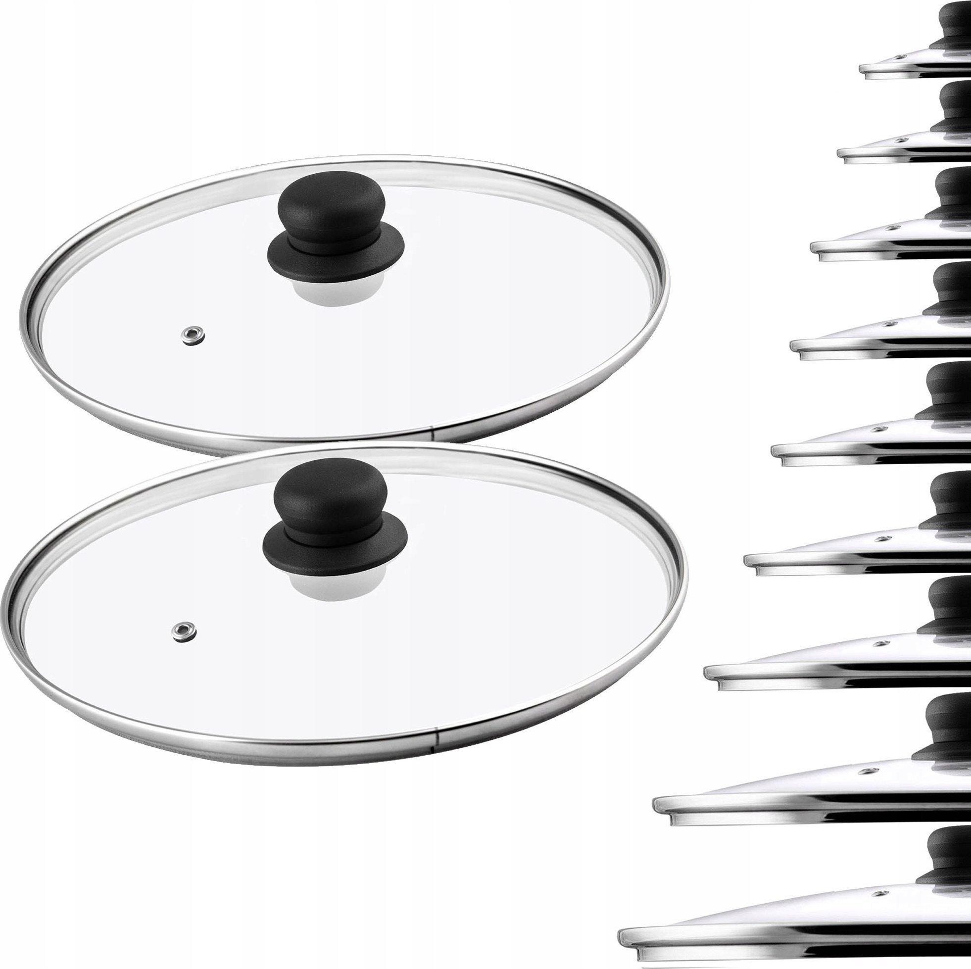 Kadax Pokrywka Szklana 30cm Do Patelni Garnka Pokrywa 2x