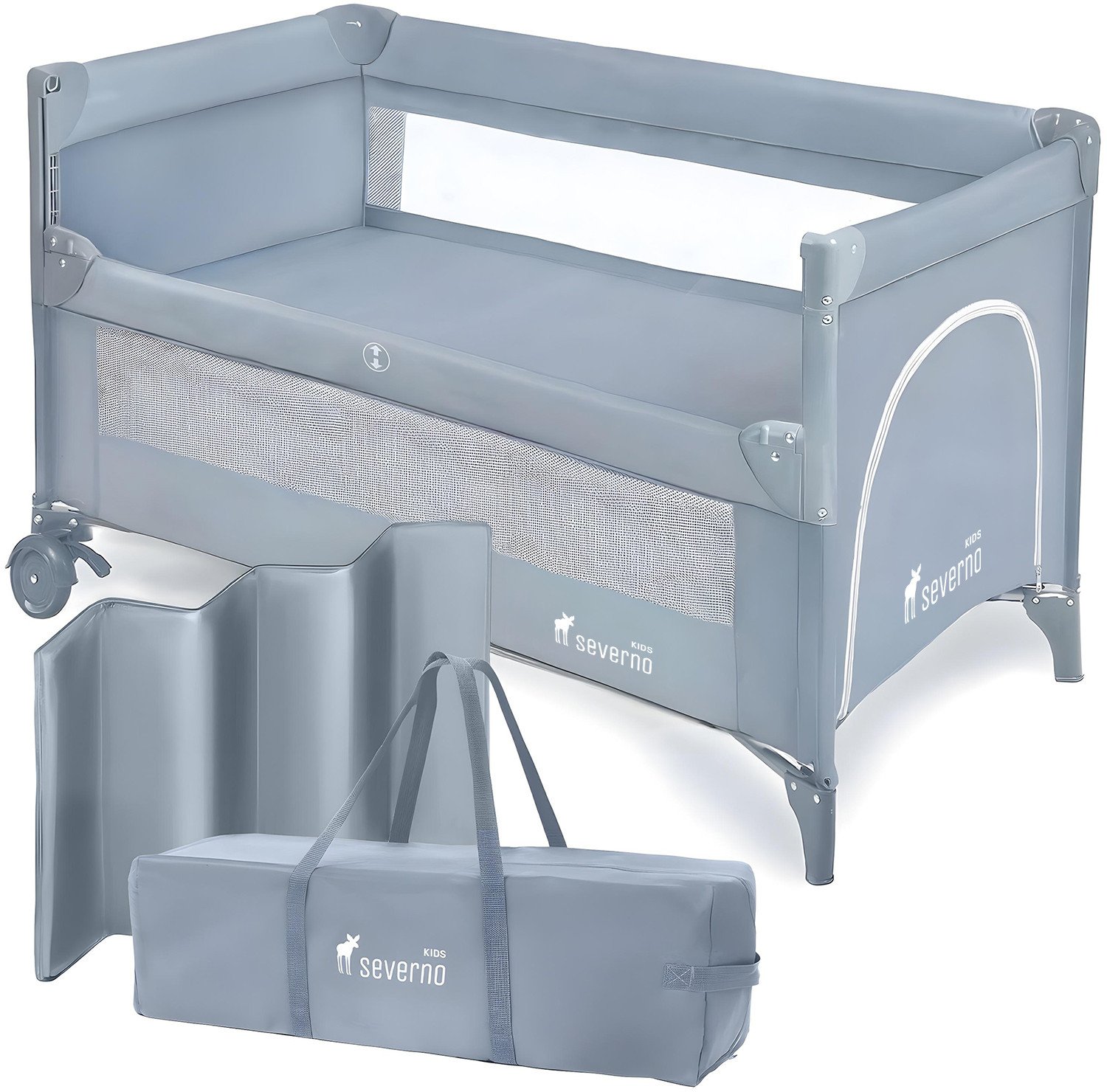 Severno Łóżeczko turystyczne składane dostawne Close To Mommy szare