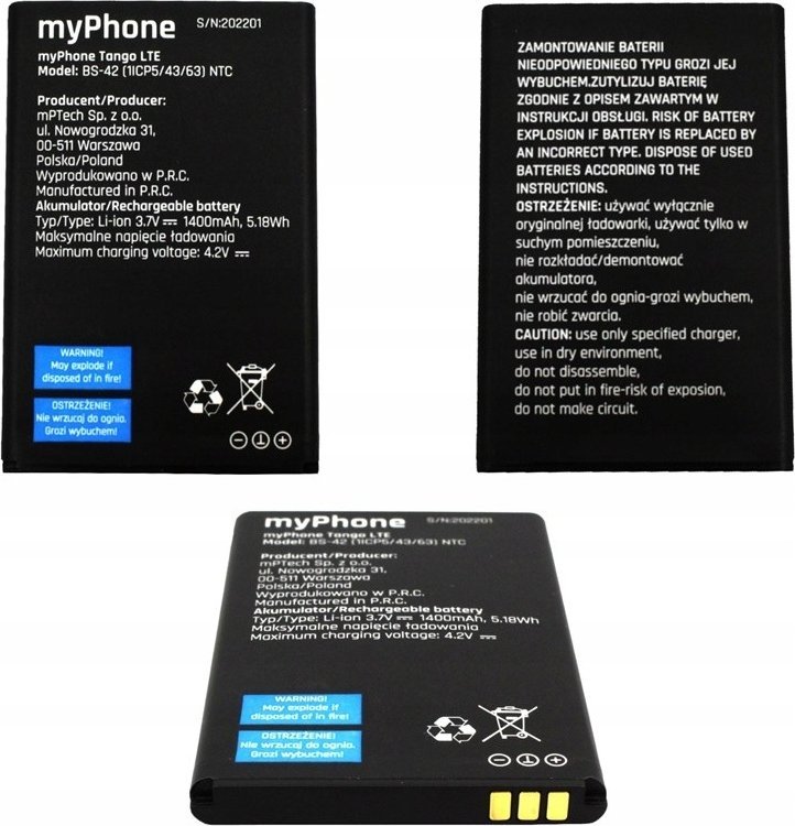 Oryg Bateria Bs-42 Akumulator Myphone Tango Lte +