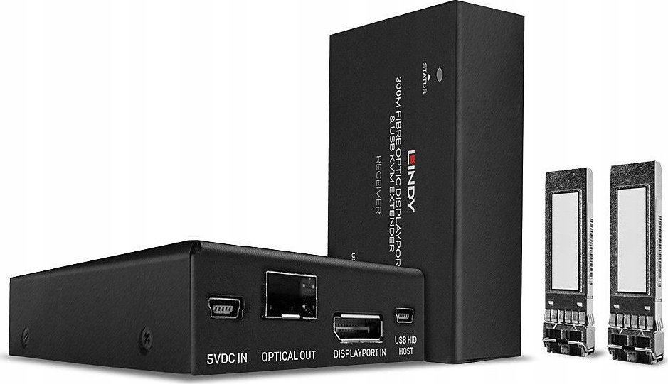 System przekazu sygnału AV Lindy Lindy 300m Fibre Optic DisplayPort 1.2 KVM Extender