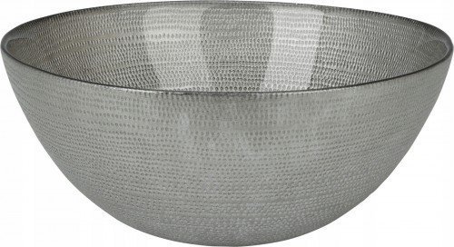 Koopman Miska szklana na sałatkę srebrna 21 cm