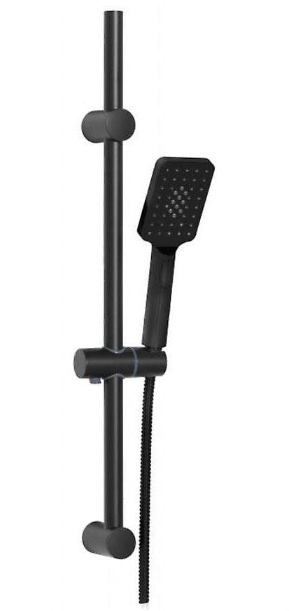 INVENA NYKS shower set: shower head, hose, stand, black.