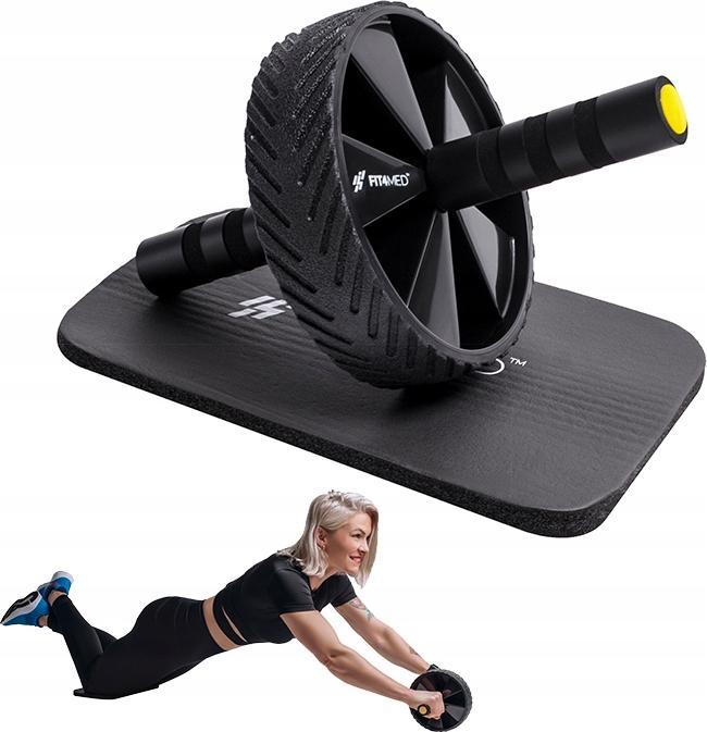 Fit4Med Koło Roller Do Ćwiczeń Brzucha+Ściskacz Dłoni+Gumy