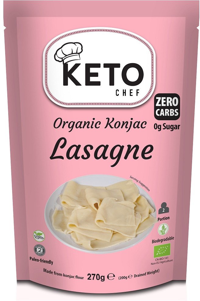 MAKARON KETO (KONJAC TYPU NOODLE LASAGNE) BEZGLUTENOWY BIO 270 g - KETO CHEF (BETTER THAN FOODS)