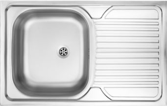 Zlewozmywak Deante Zlewozmywak 1-komorowy Tango z ociekaczem po prawej stronie 80 x 80cm stalowy (ZM5 011P)