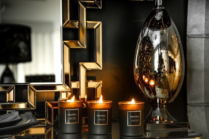 Eurofirany Patera dekoracyjna PEONIA 30X15X5 czarna + szara