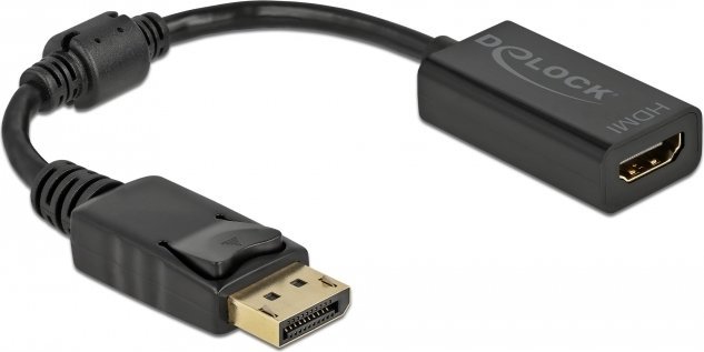 Adapter AV Delock Adapter DisplayPort 1.1 male > HDMI female, passive (Kolor: czarny, 15cm)
