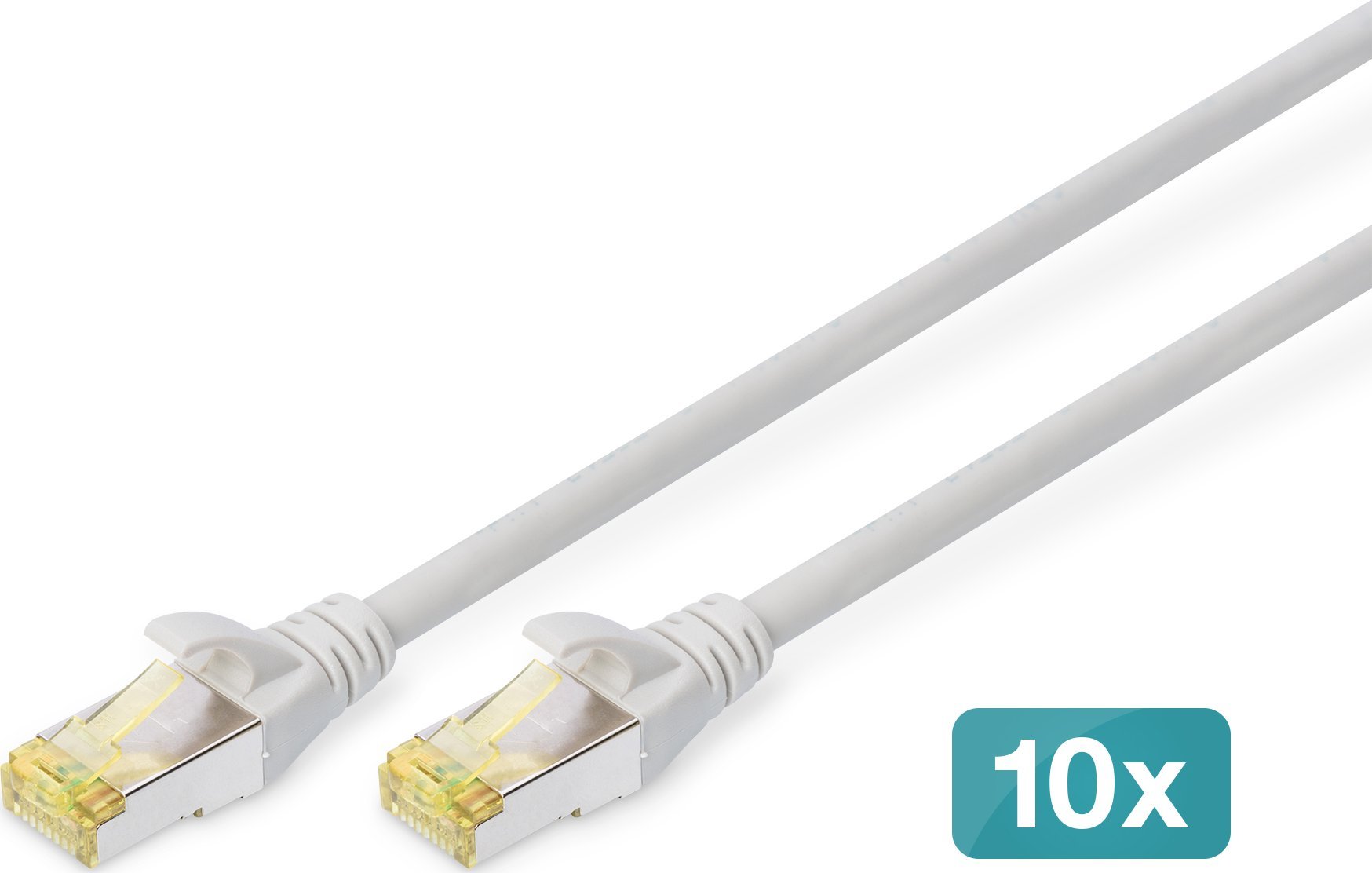 Digitus DIGITUS 10er CAT 6A S/FTP Patchkabel, 0.5m, grau