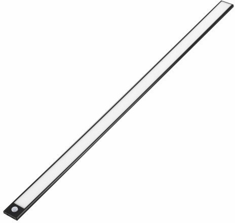Lampa oświetleniowa na magnes (listwa) LED z czujnikiem ruchu - czarna 60 cm