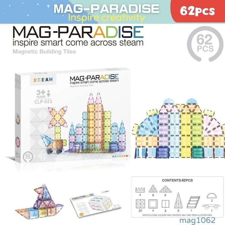 Coil klocki magnetyczne pastelowe 102 elementy