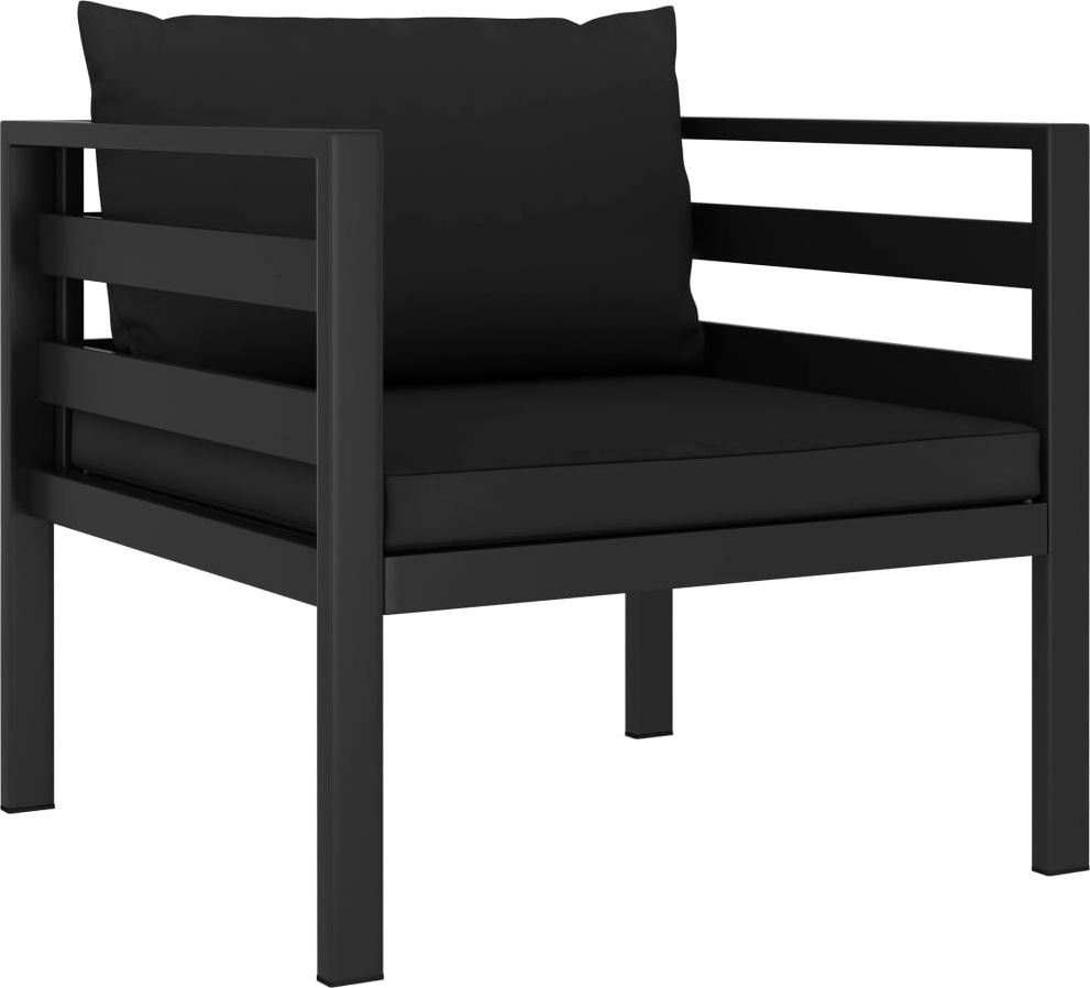 vidaXL fotel z poduszkami, aluminium, antracytowy (49241)