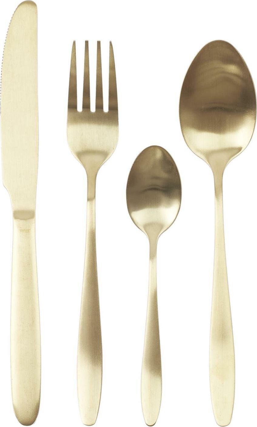 Intesi Zestaw sztućców Charbon jasne złoto