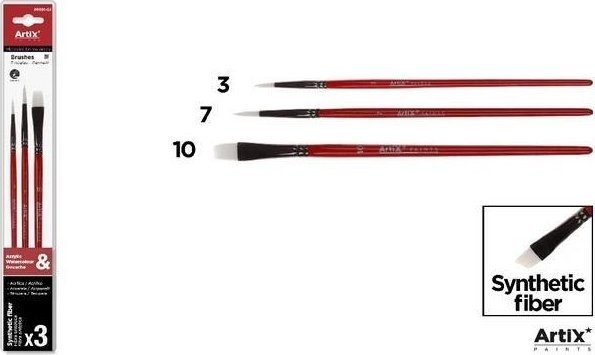 Pędzle syntetyczne miękkie 3szt