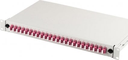 ML Przełącznica światłowodowa/Panel krosowy DIGITUS z wyposażeniem 19'' 1U, 24x LC dx, OM4, adaptery, wysuwany, szary