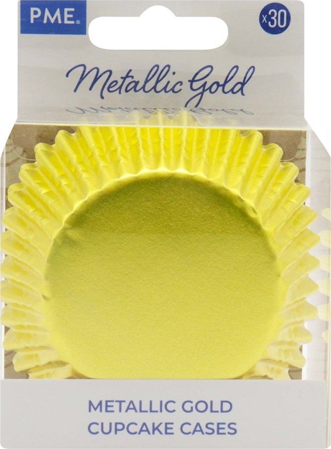 PME Metaliczne papilotki do babeczek 30 sztuk złoty