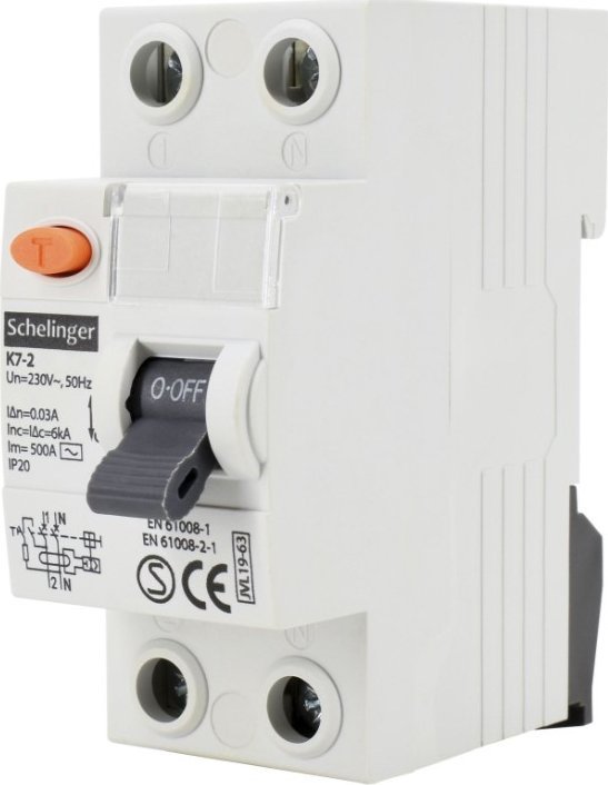 Wyłącznik Różnicowoprądowy 2P 16A 30Ma Ac Schelinger A03-K7-2-16-030 Bemko