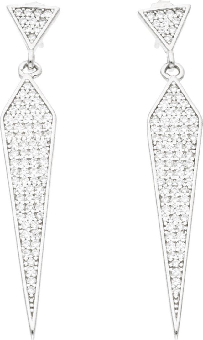 Rosanto Srebrne kolczyki w kształcie wiszących rombów z cyrkoniami 925